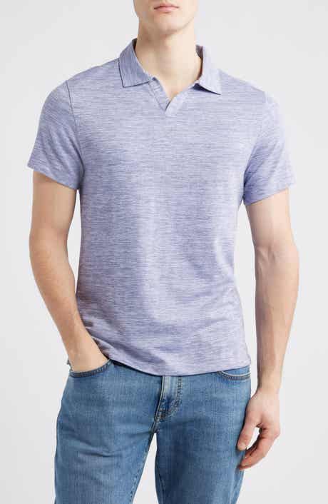 Robert Barakett Martel Slim Fit Herringbone Jacquard Johnny Collar Polo