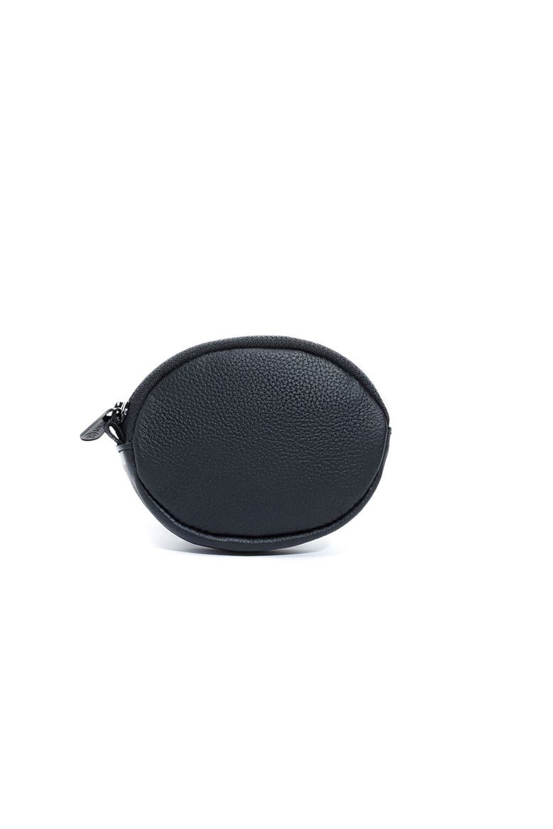 Leather Coin Purse, Alternate, color, Black