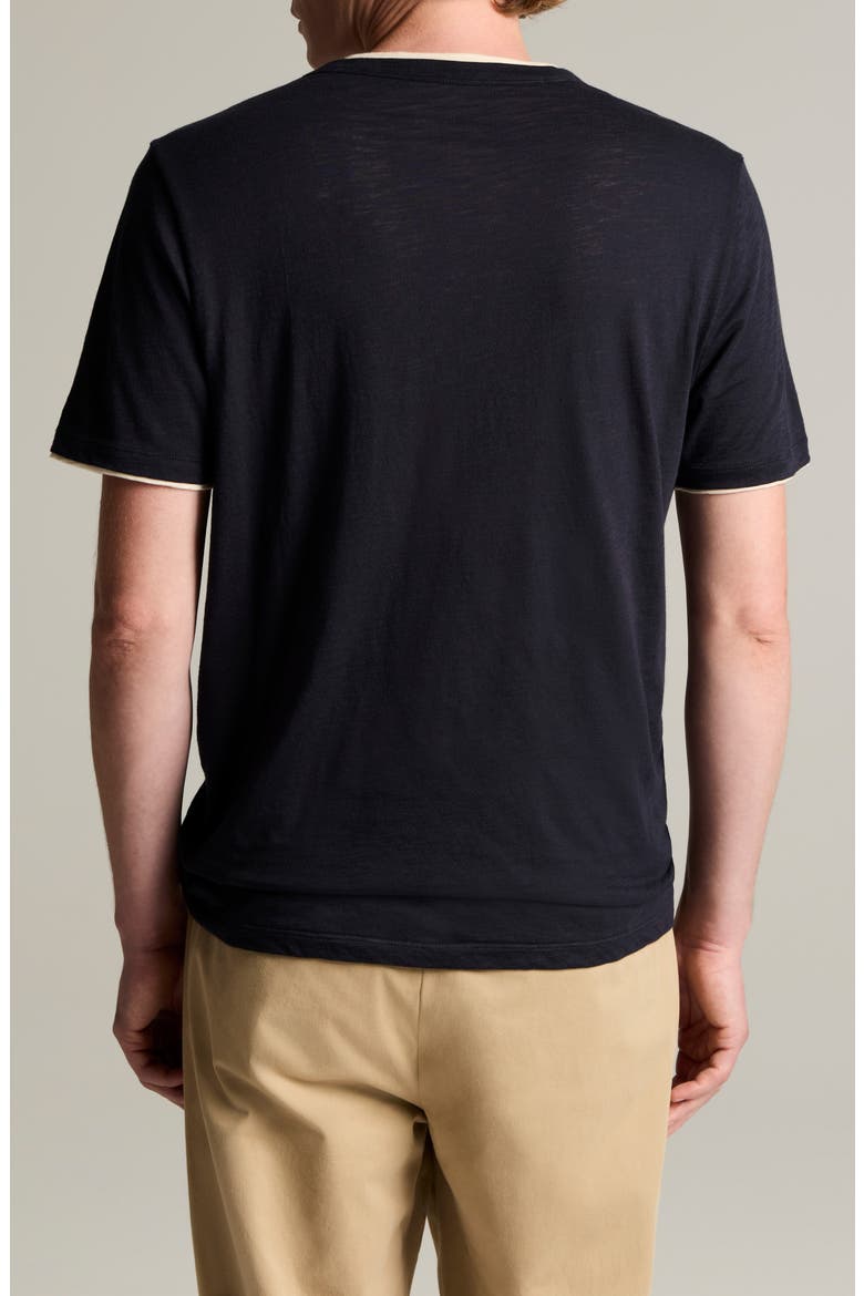 Fine Slub Layered Look Pima Cotton T-Shirt, Alternate, color, COASTAL/ SMOCK WHITE
