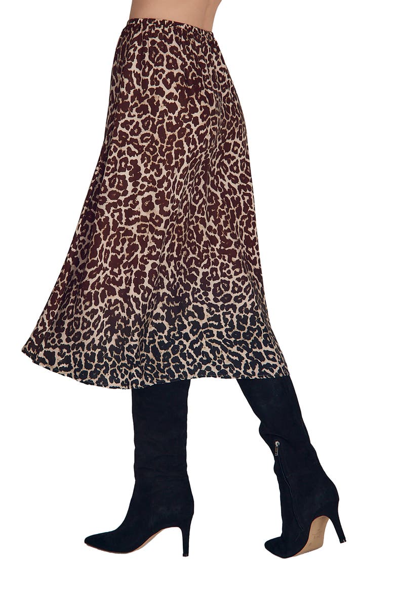 Bella Dahl Gathered Midi Skirt, Alternate, color, Ombre Leopard Print