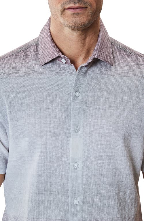 Robert Barakett Tiffin Short Sleeve Woven Button-up Shirt In Purple