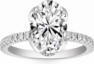 Bliss Diamond Certified 3 1/2Ct Oval Diamond Mia Engagement Ring Lab Grown Hidden Halo