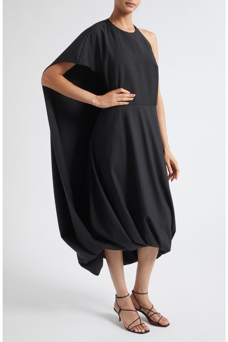 Twisted Cape Dress, Alternate, color, BLACK