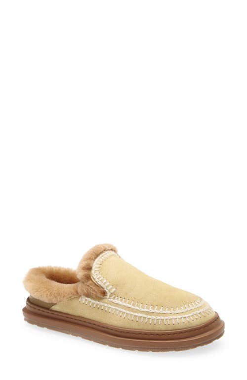 Laidback London Jun 4.1 Genuine Shearling Lined Slipper In Nude