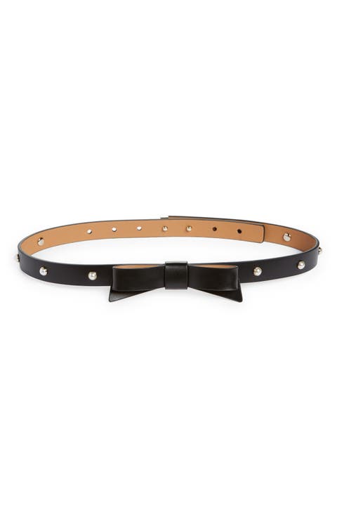 imitation pearl bow belt