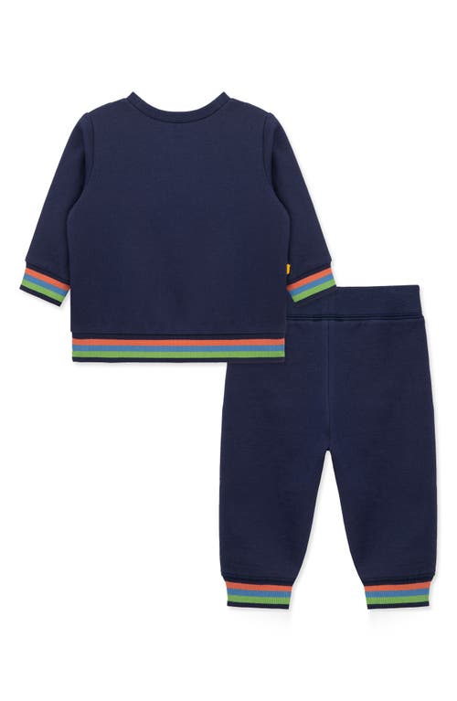 Little Me Dino Sweatshirt & Pants Set In Blue