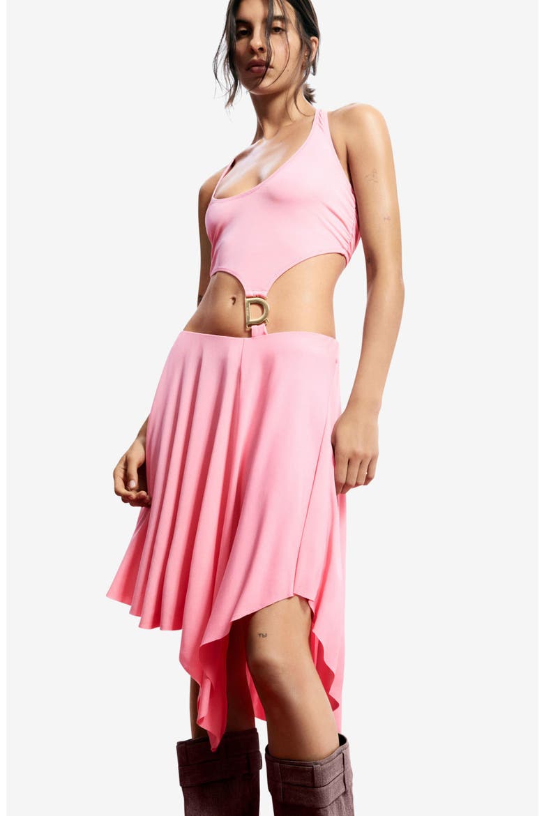 Cutout Halter Dress, Alternate, color, PINK