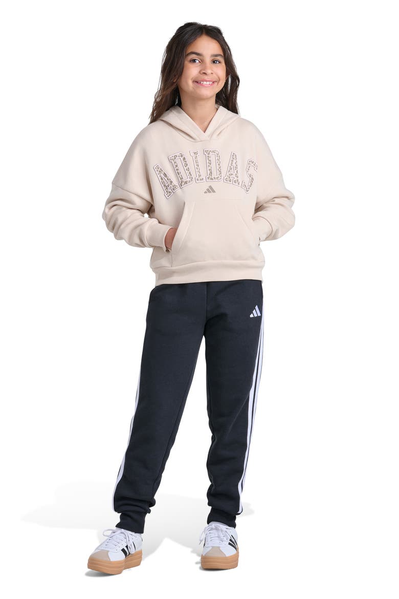 Kids' Graphic Fleece Hoodie, Alternate, color, MEDIUM BEIGE
