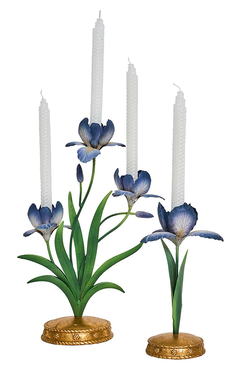 Juliska Meadow Walk Iris Candleholder, Alternate, color, Chambray