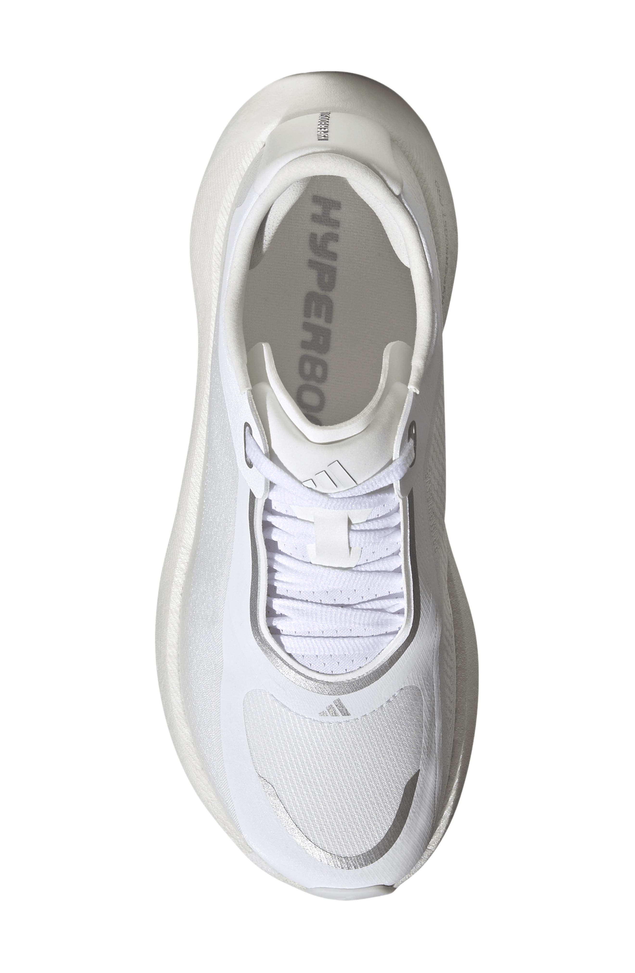 Hyperboost Edge Running Shoe, Alternate, color, WHITE/ SILVER MET./ ZERO MET.
