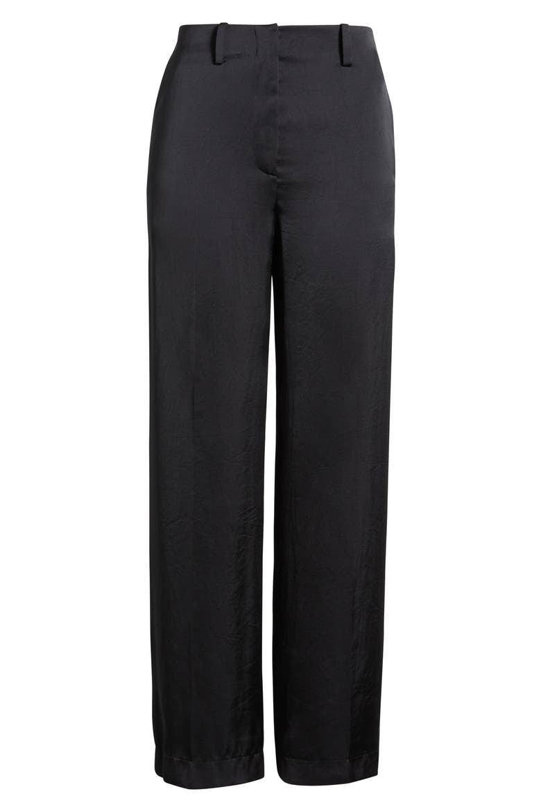 Clean Waist Straight Leg Pants, Alternate, color, BLACK