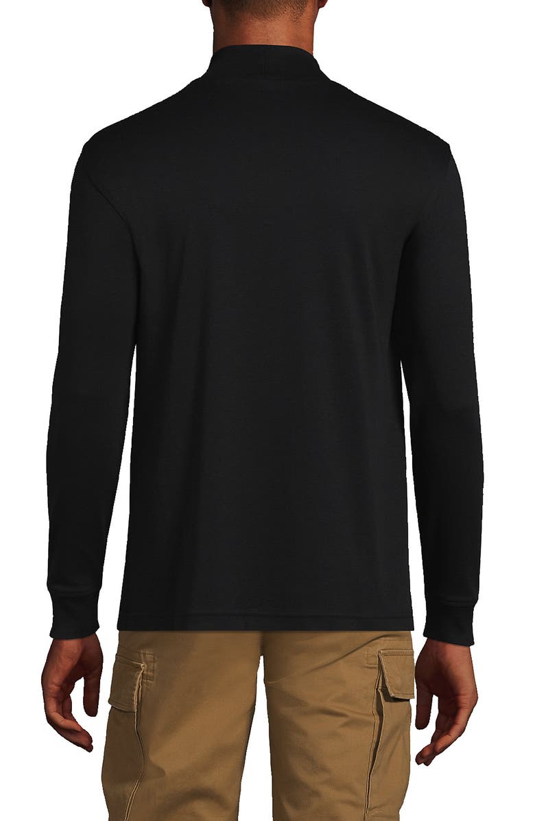 Lands' End Cotton Supima Mock Turtleneck, Alternate, color, Black