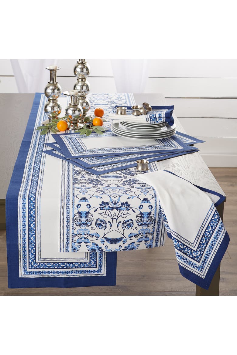 Porto Stripe Print Table Runner, Alternate, color, Porto Stripe Print