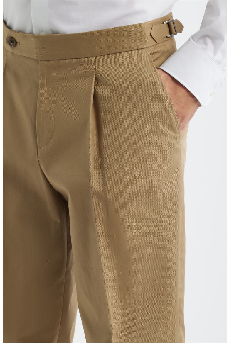 Perino Pleat Stretch Cotton Pants, Alternate, color, BEIGE/KHAKI