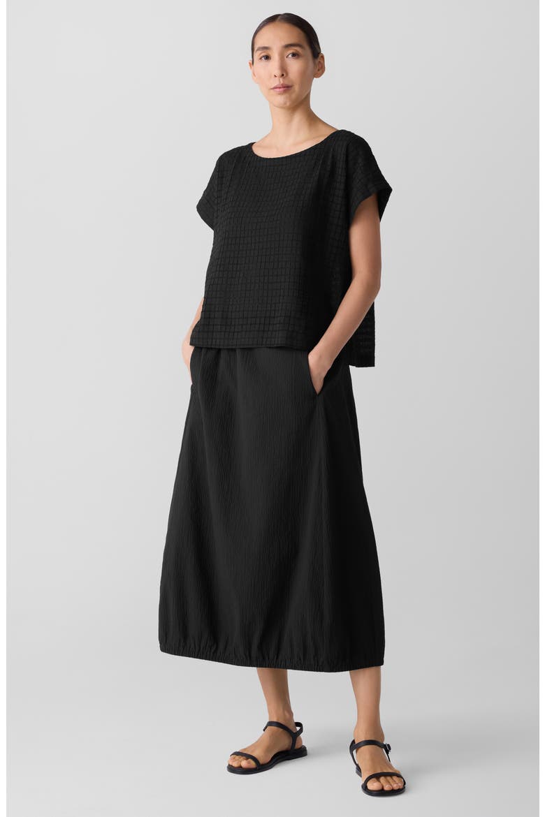 Boxy Boat Neck Organic Cotton Blend Top, Alternate, color, BLACK