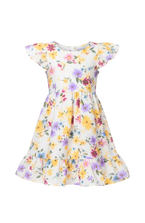 Sunlit Garden Floral Easter Bow Dress (Toddler, Little Kid & Big Kid)