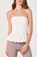 ASTR the Label Ella Strapless Peplum Top