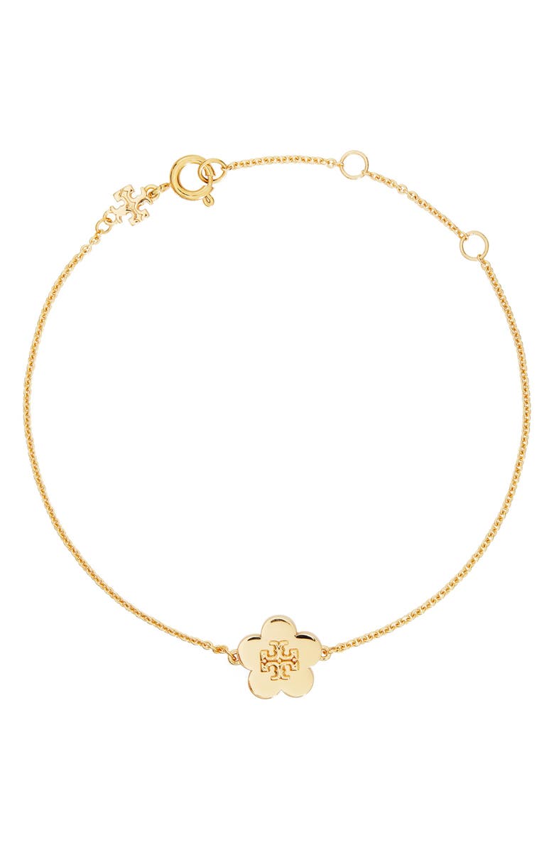 Tory Burch Kira Flower Bracelet, Main, color, 