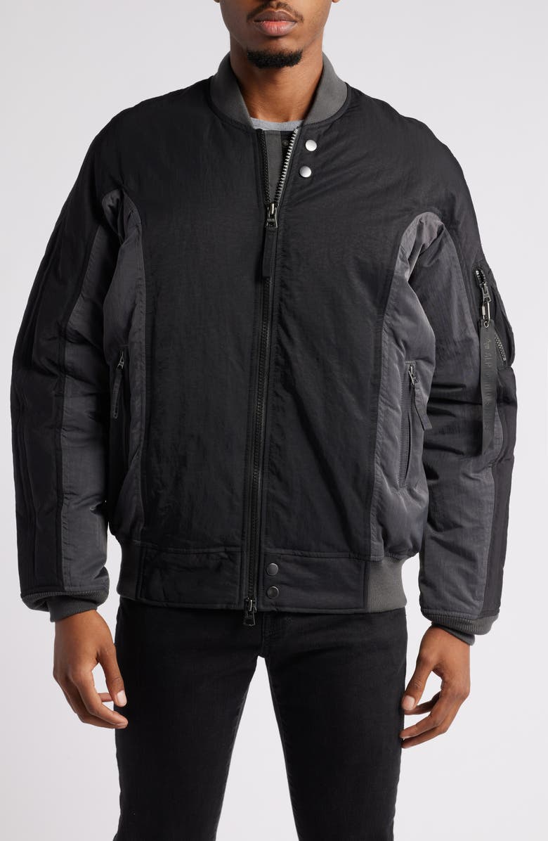 Alpha Industries Down Insulated MA-1 Flight Jacket, Alternate, color, Black