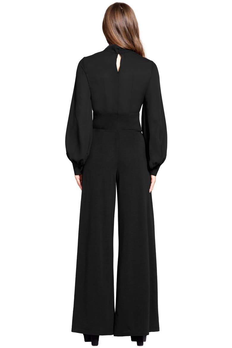 Blouson Sleeve Wide Leg Jumpsuit, Alternate, color, Black