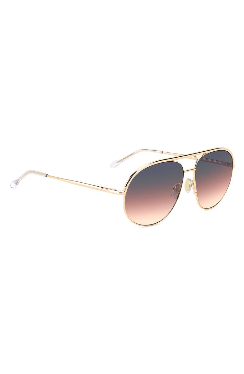 Isabel Marant 62mm Oversize Navigator Sunglasses, Alternate, color, Rose Gold/ Grey Fuchsia