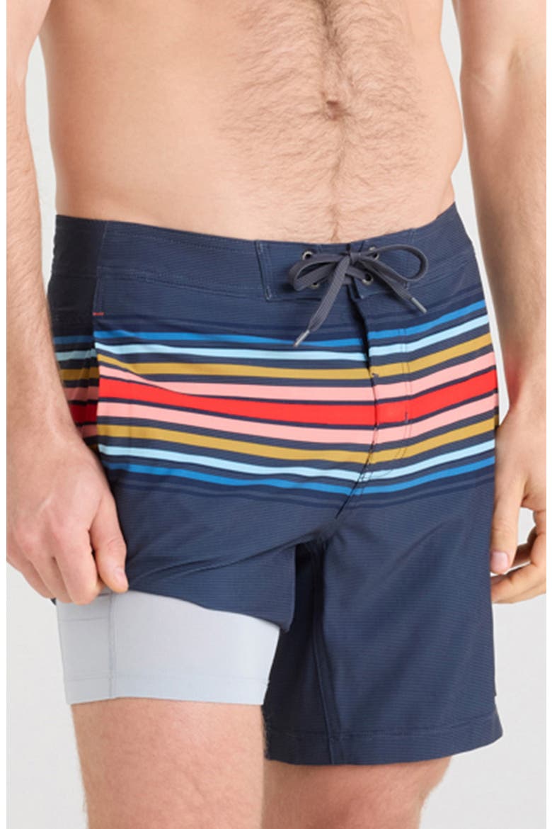 Betawave 2-in-1 5-Inch Board Shorts, Alternate, color, HORIZON STRIPE-MARITIME