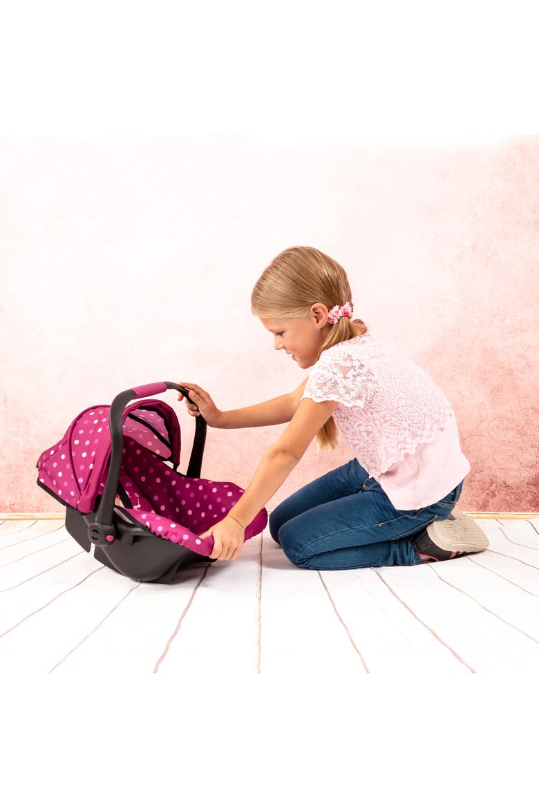 Baby Doll Deluxe Car Seat With Canopy, Alternate, color, Pink