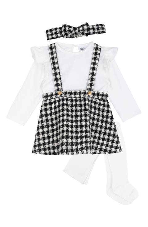 Bouclé Jumper, Top, Headband & Tights Set