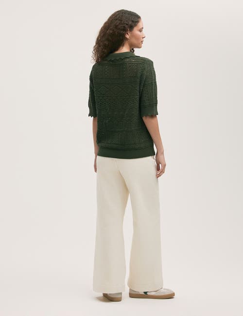 Finery London Marlowe Short Sleeve Crochet Cardigan In Brown