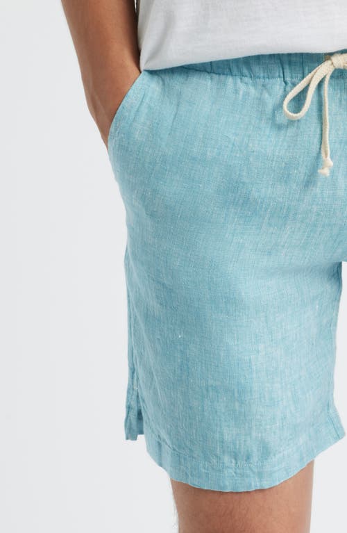 Alex Crane  Bo Linen Drawstring Shorts In Blue