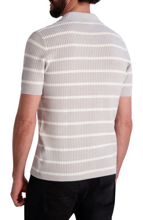 Karl Lagerfeld Paris Stripe Johnny Collar Polo Sweater