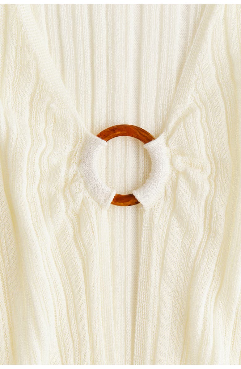 H&M Rib-knit beach dress, Alternate, color, Cream