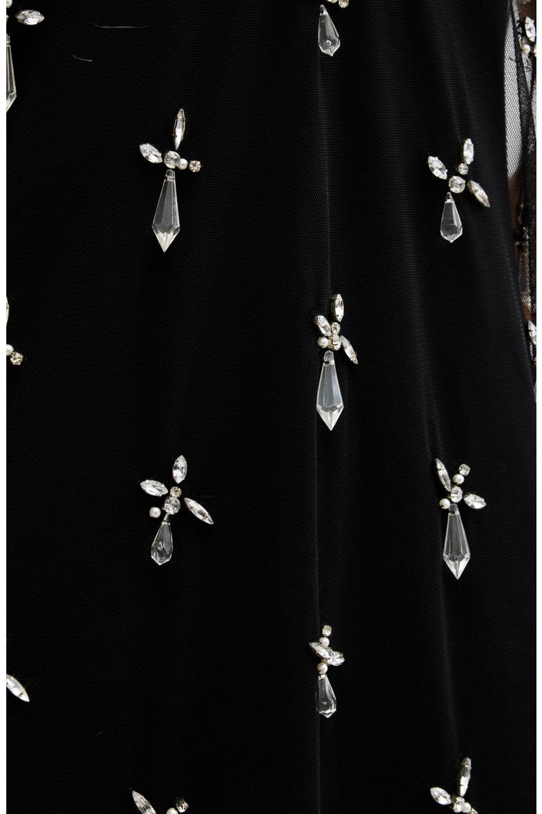 Kai Crystal Mesh Sleeveless Dress, Alternate, color, BLACK