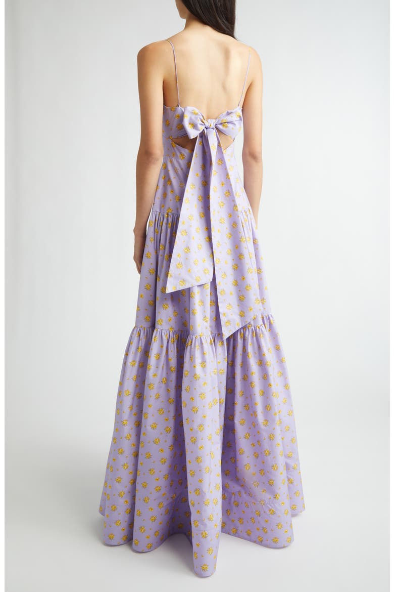 Floral Print Cotton Tiered Gown, Alternate, color, LAVENDER/ SUNFLOWER