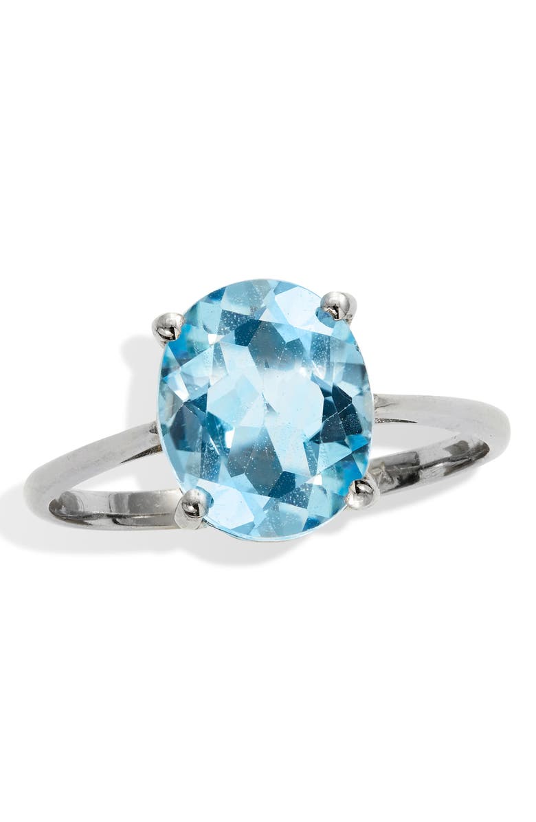 SAVVY CIE JEWELS Sterling Silver Blue Topaz Ring, Main, color, 