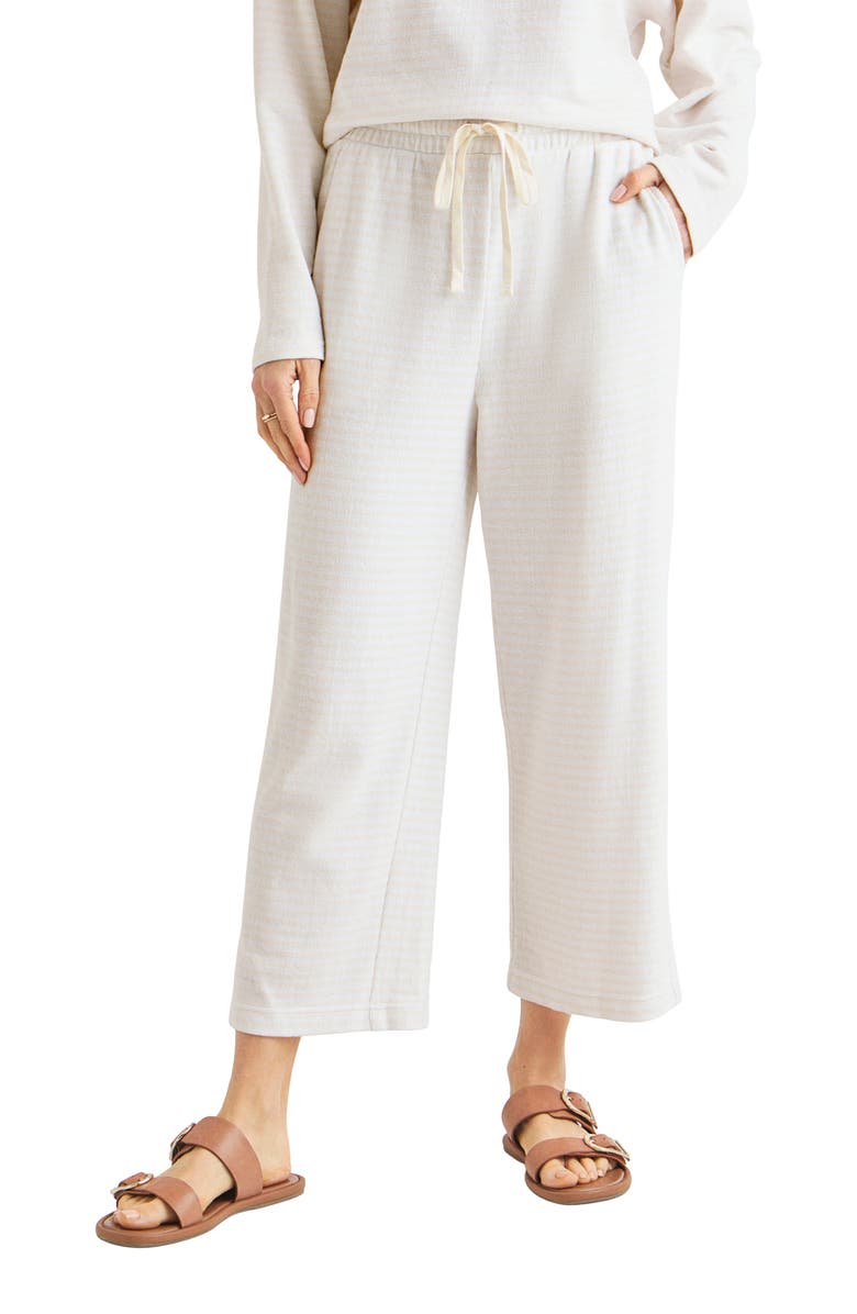 Splendid Bisous Stripe Cotton Blend Crop Drawstring Pants, Main, color, 