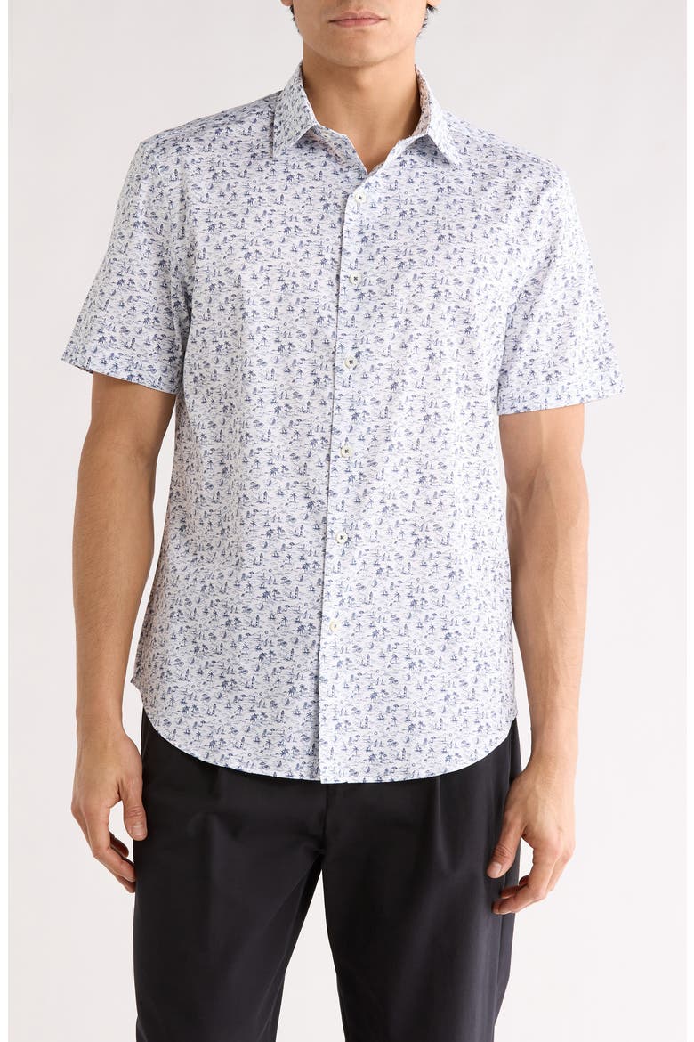Orson Comfort Stretch Short Sleeve Shirt, Main, color, NAVY