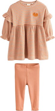 NEXT Kids' Crinkle Dress & Leggings Set