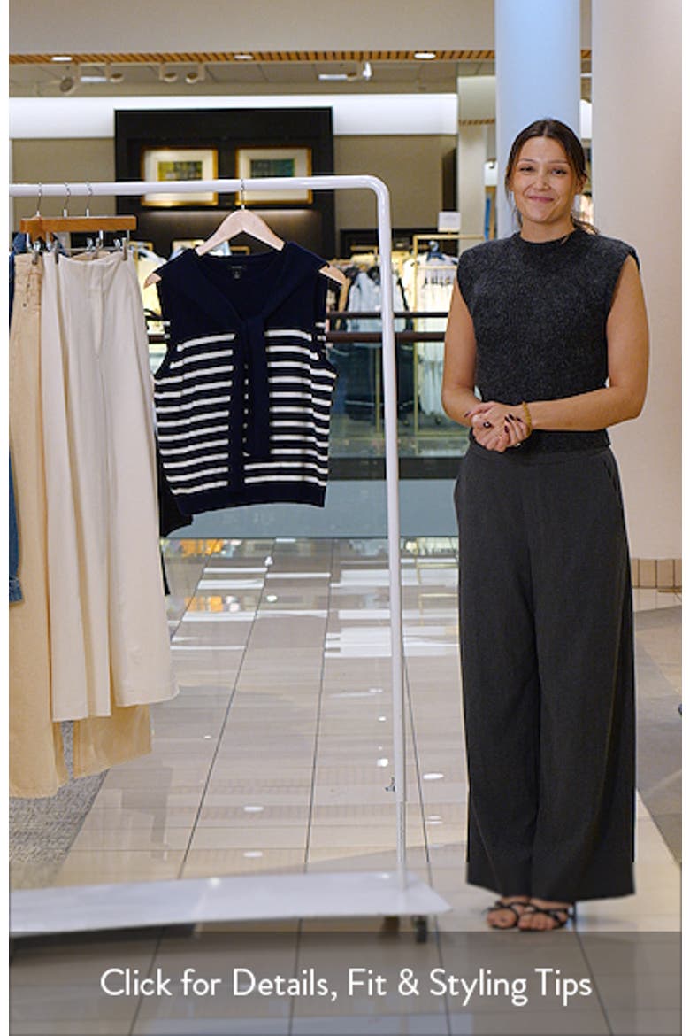 Stripe Front Tie Sleeveless Sweater video