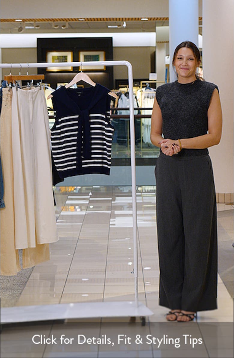 Stripe Front Tie Sleeveless Sweater, sales video thumbnail