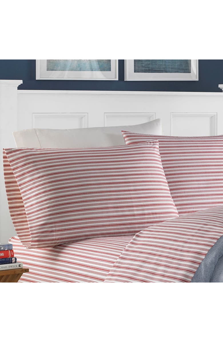 Nautica Coleridge Stripe Full Sheet Set, Alternate, color, Red