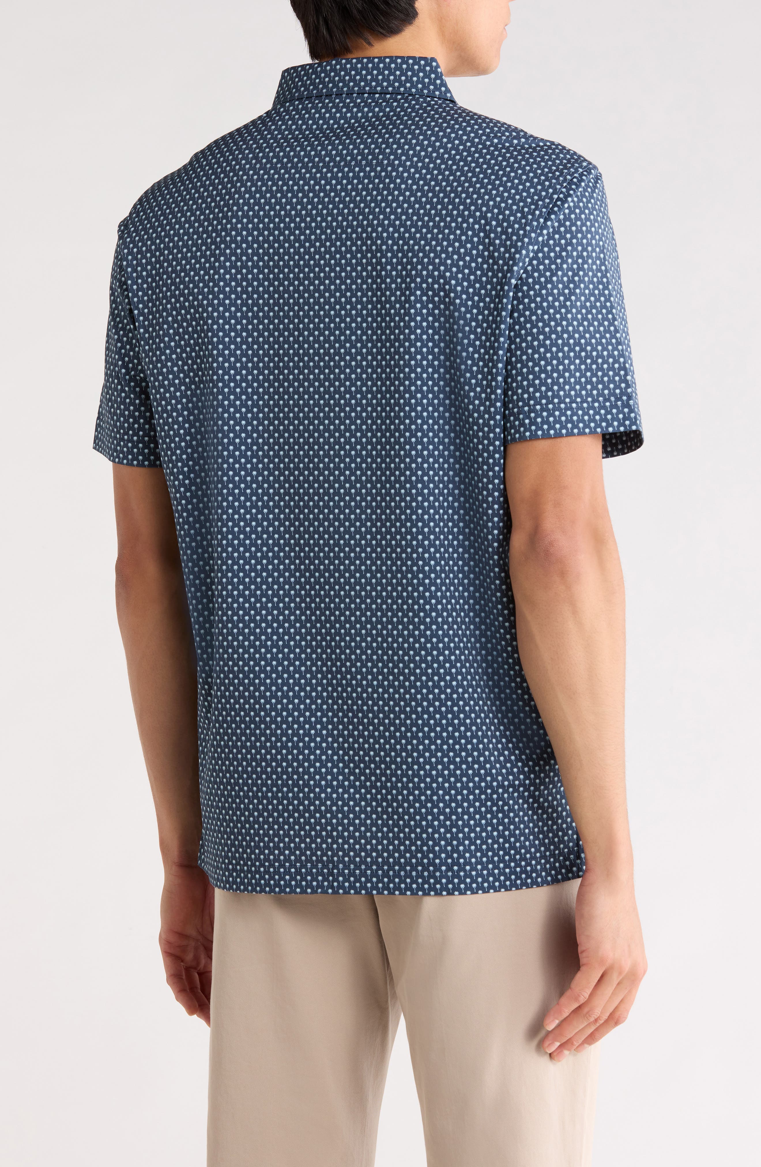 Palm Tree Stretch Cotton Knit Polo - image 4