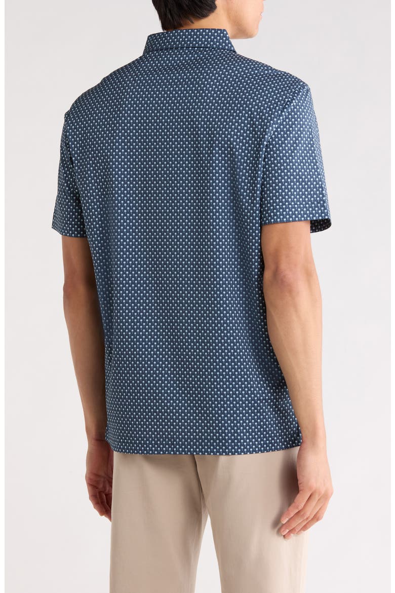 Palm Tree Stretch Cotton Knit Polo, Alternate, color, TEAL
