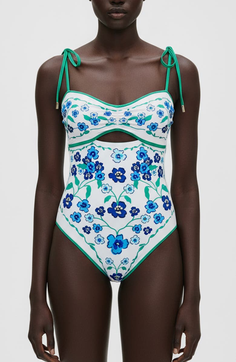 Jessie Zhao New York Eden Reversible One Piece Swimsuit, Alternate, color, Green