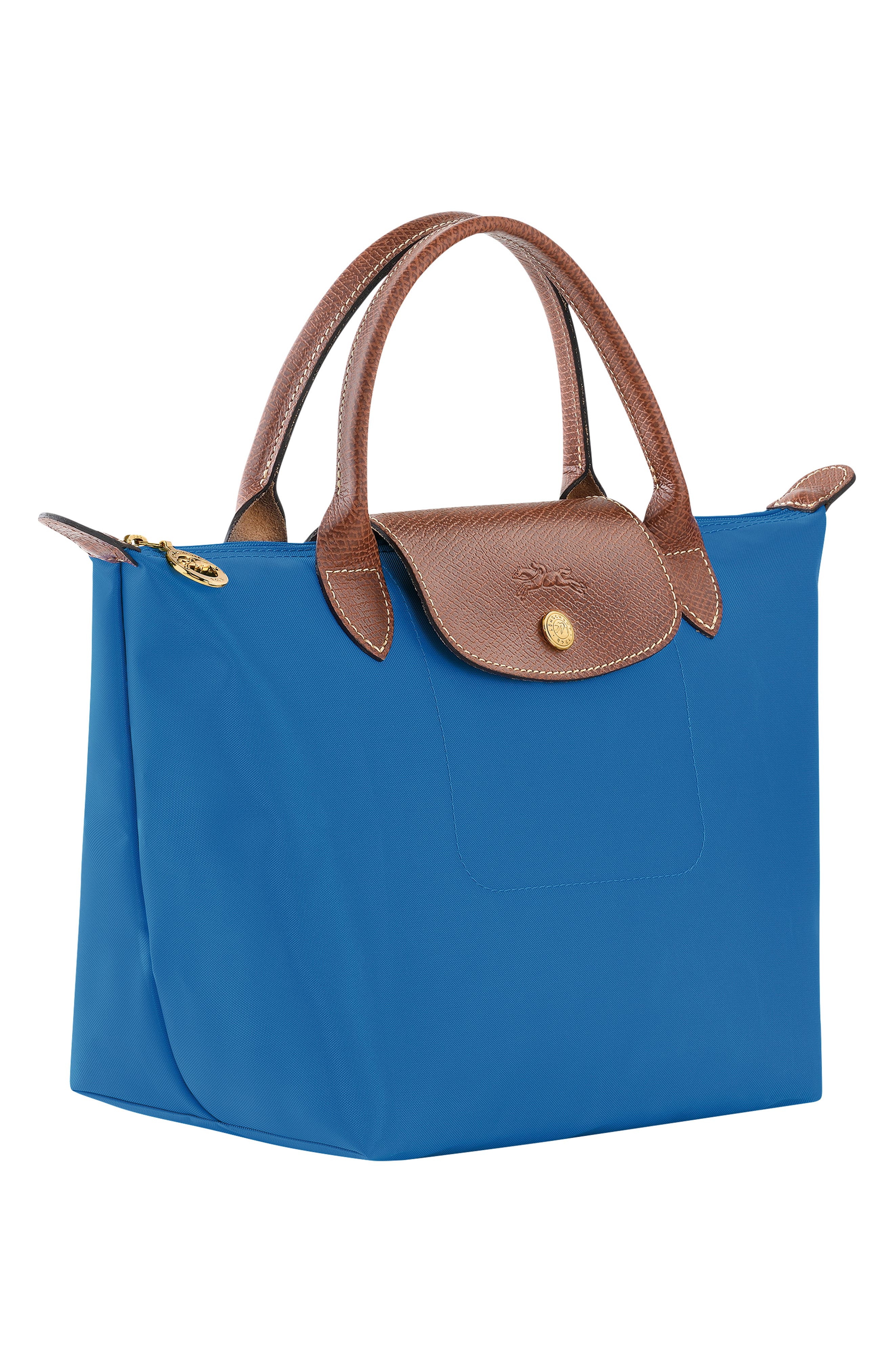 Longchamp Small Le Pliage Green Recycled Canvas Top Handle Bag, Alternate, color, 