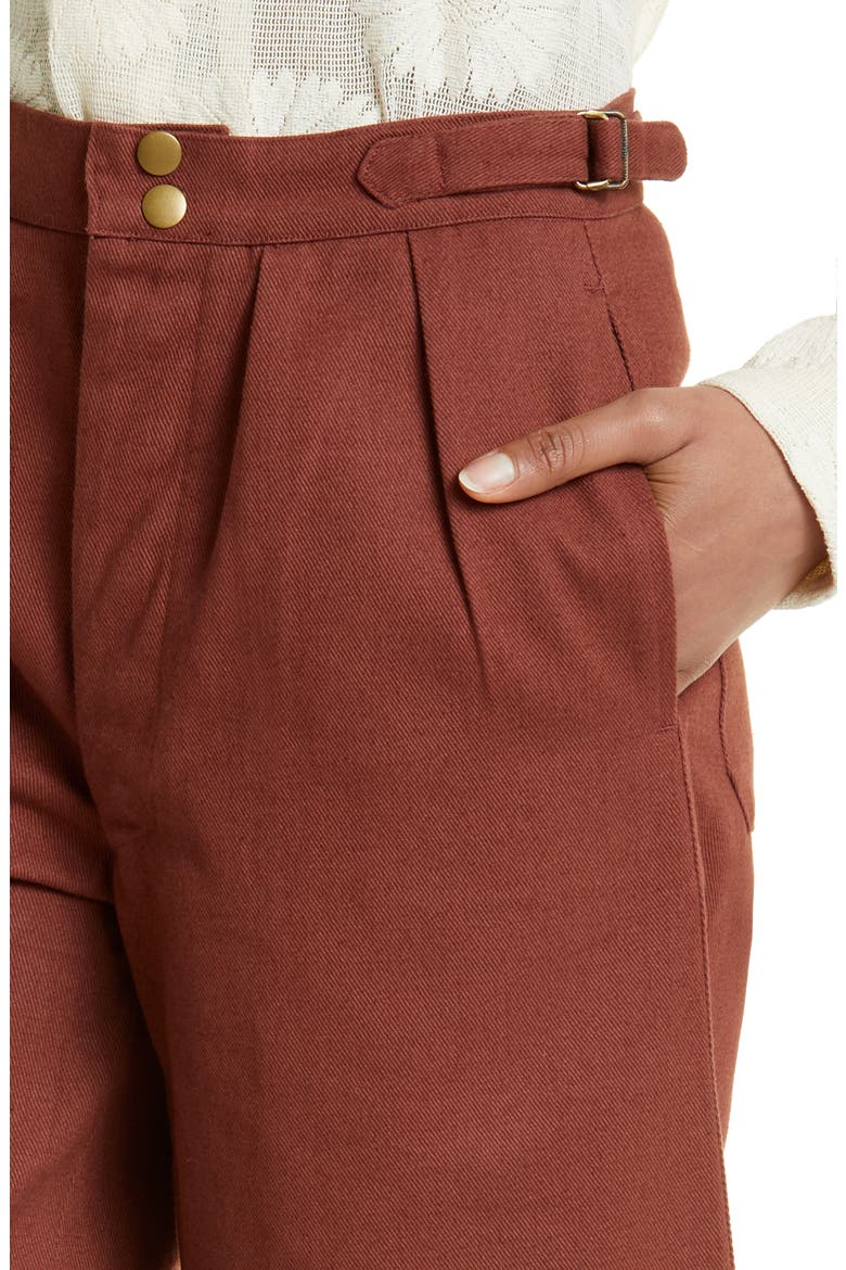 Wide Leg Cotton Twill Pants, Alternate, color, CINNAMON