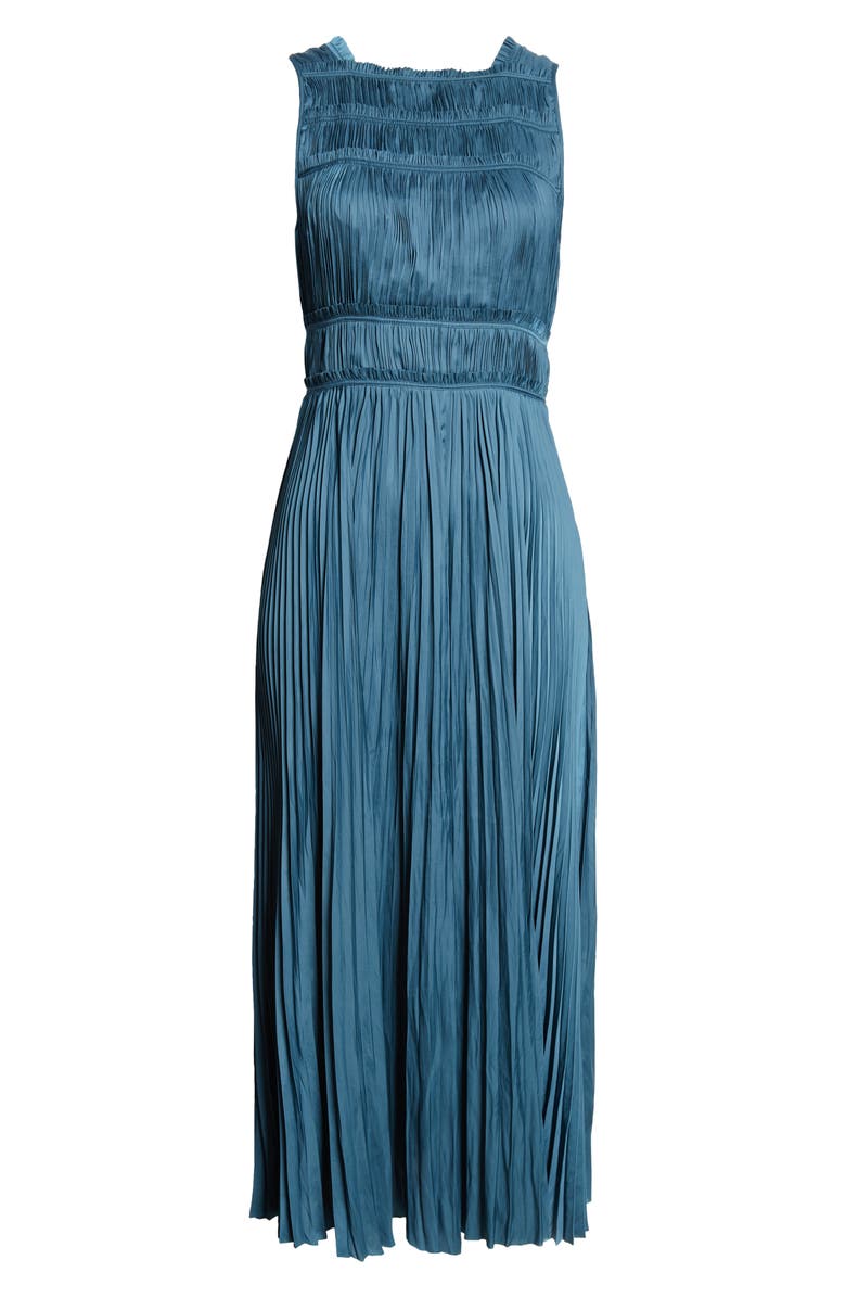 Ulla Johnson Elle Plissé Satin Dress, Alternate, color, 
