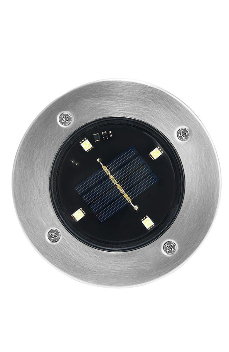 Glitzhome Set of 6 Solar Powered LED Pathway Ground Light, Alternate, color, Black