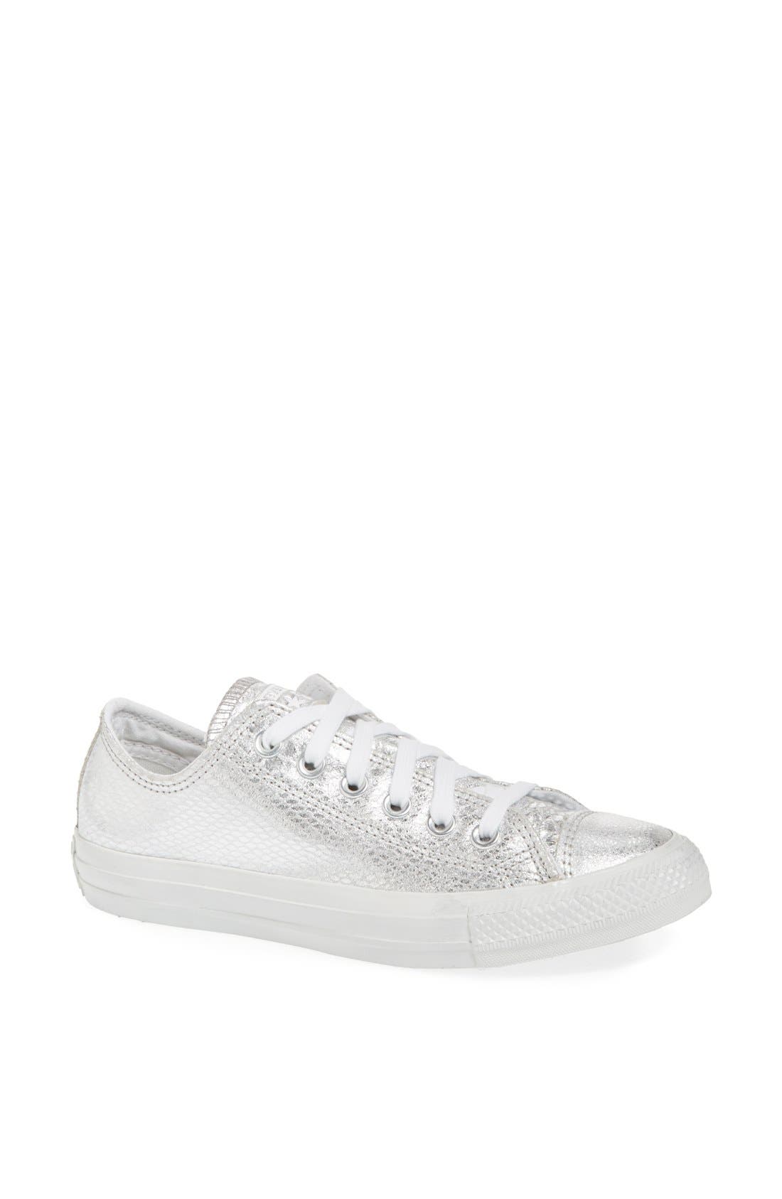 Chuck Taylor® All Star® Low Sneaker, Main, color, SILVER/ WHITE