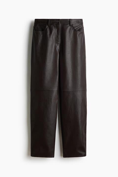 Barrel-leg Coated Trousers
